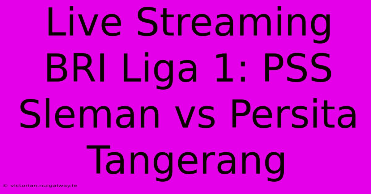 Live Streaming BRI Liga 1: PSS Sleman Vs Persita Tangerang