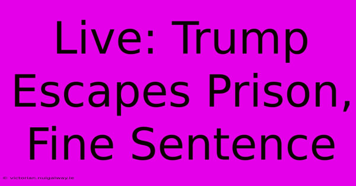 Live: Trump Escapes Prison, Fine Sentence