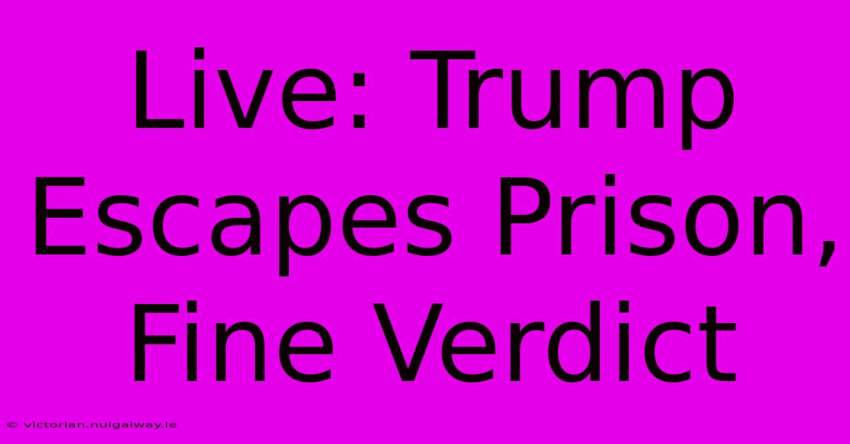 Live: Trump Escapes Prison, Fine Verdict