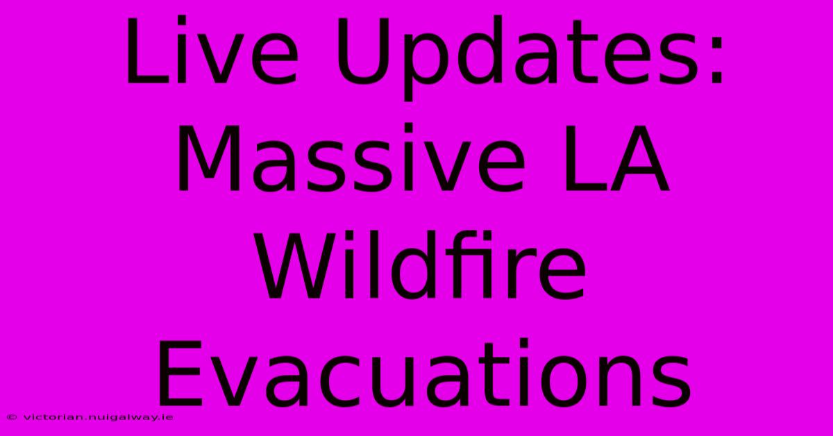 Live Updates: Massive LA Wildfire Evacuations