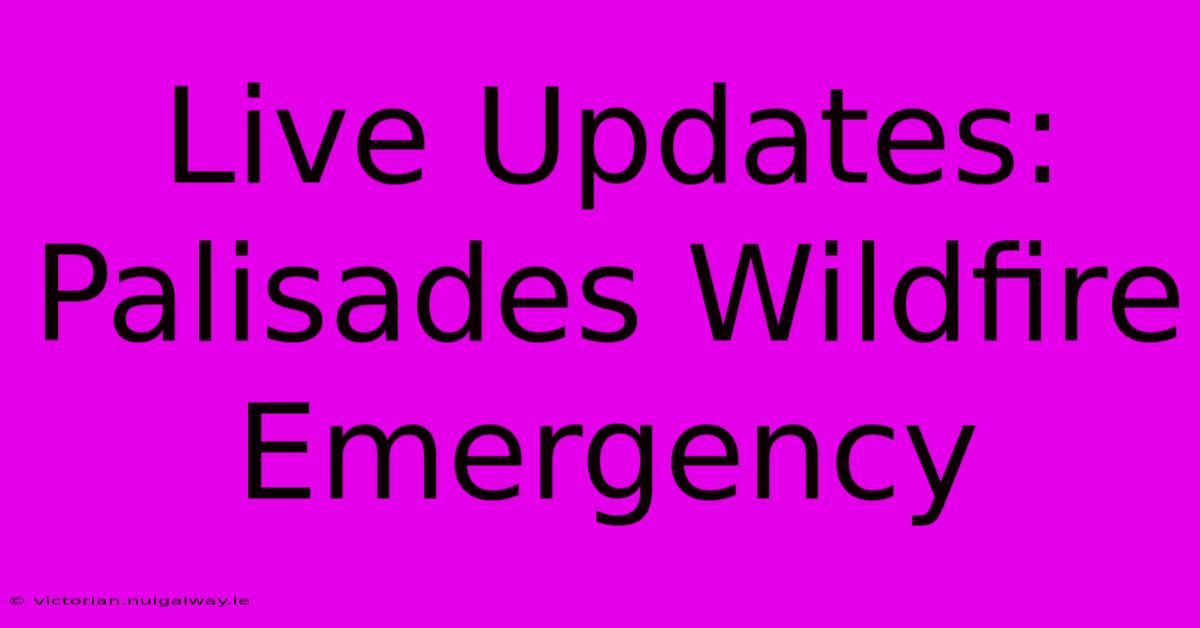 Live Updates: Palisades Wildfire Emergency