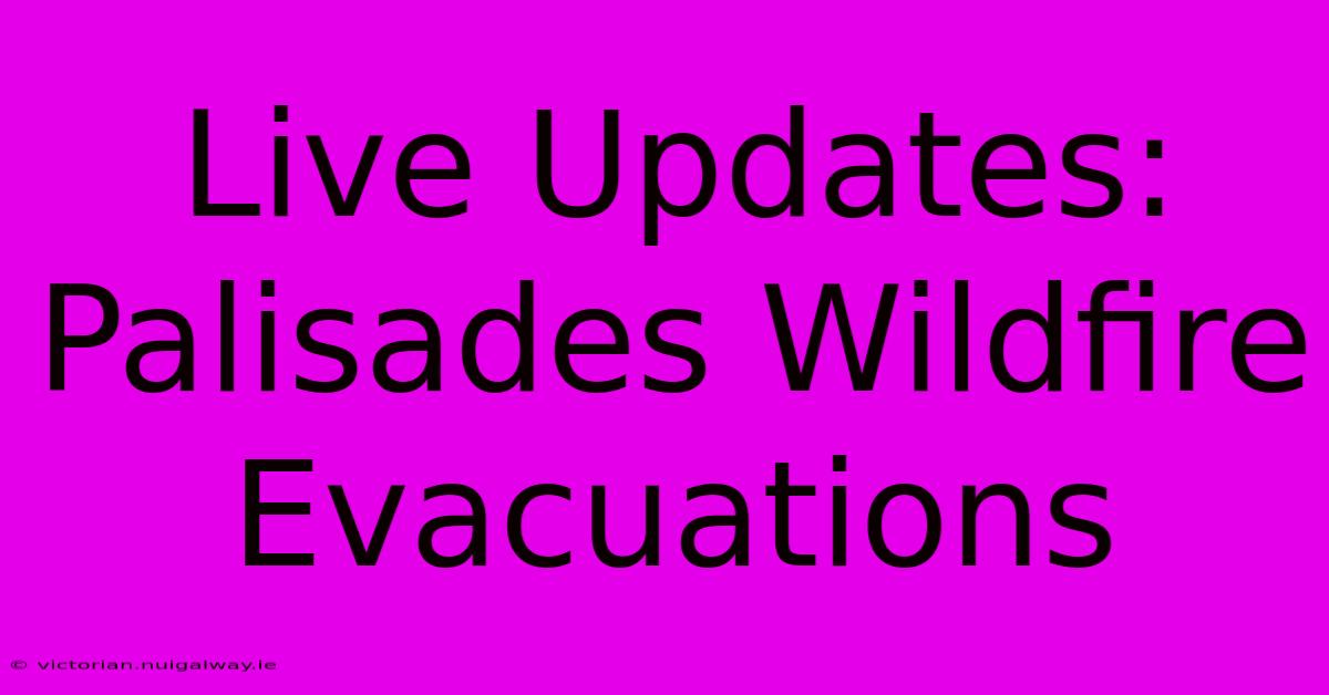 Live Updates: Palisades Wildfire Evacuations