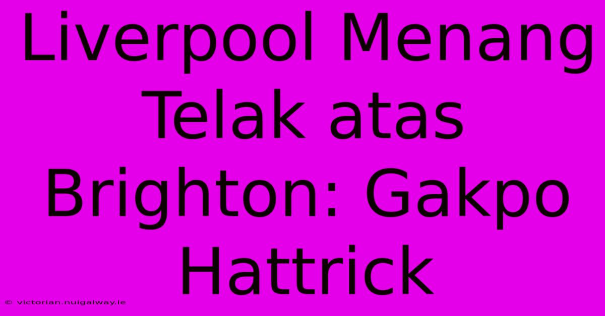 Liverpool Menang Telak Atas Brighton: Gakpo Hattrick 