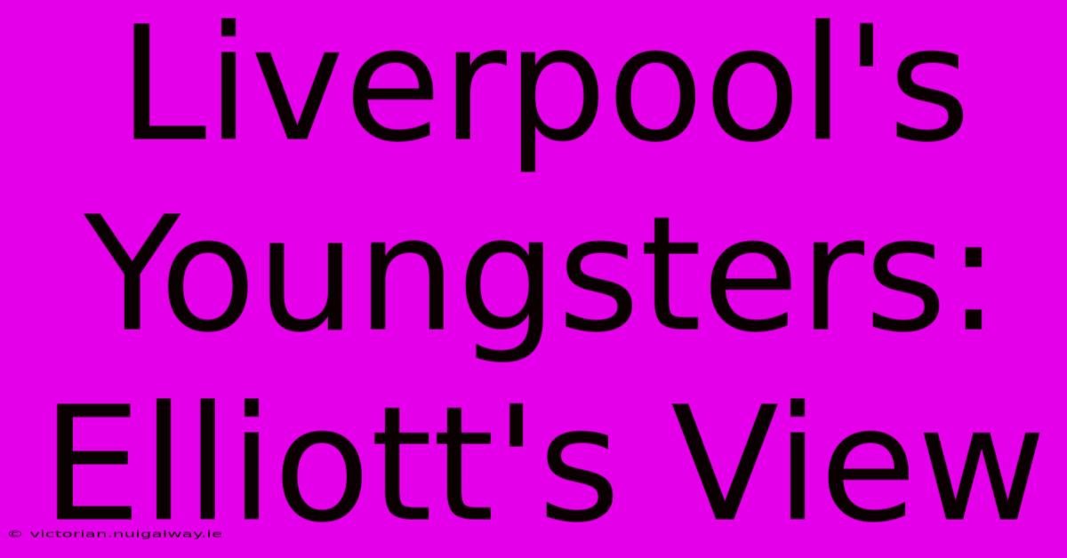 Liverpool's Youngsters: Elliott's View