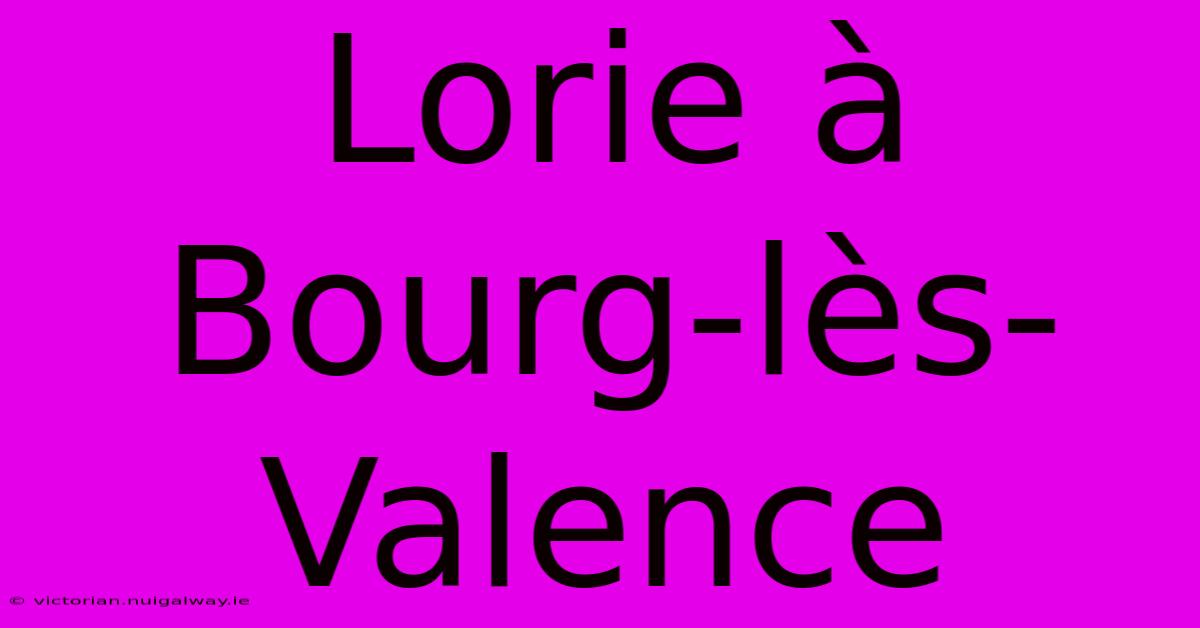 Lorie À Bourg-lès-Valence