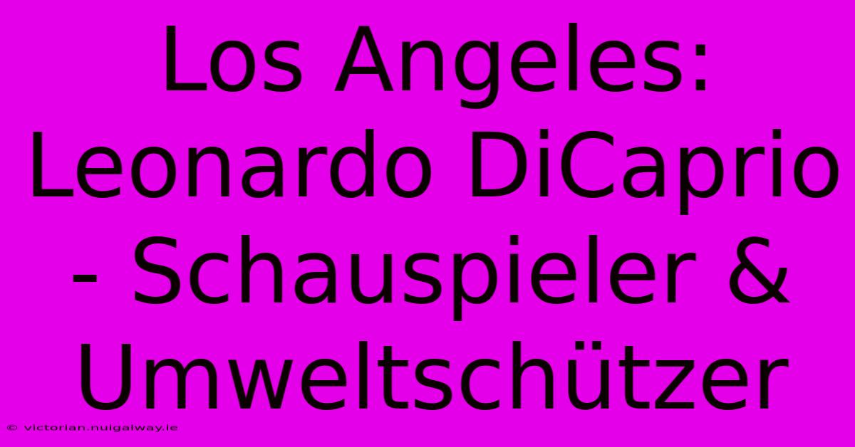 Los Angeles: Leonardo DiCaprio - Schauspieler & Umweltschützer