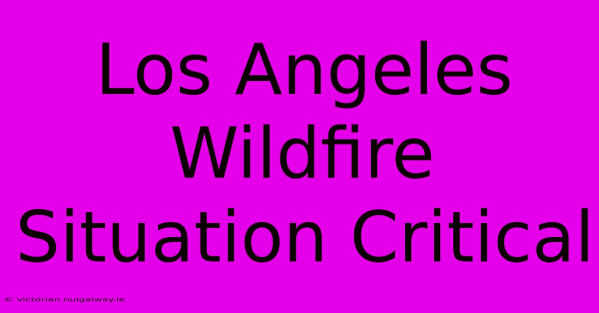 Los Angeles Wildfire Situation Critical