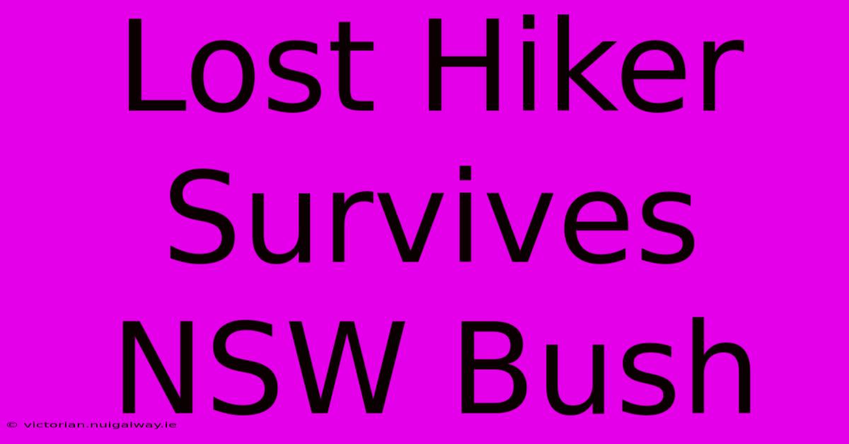 Lost Hiker Survives NSW Bush