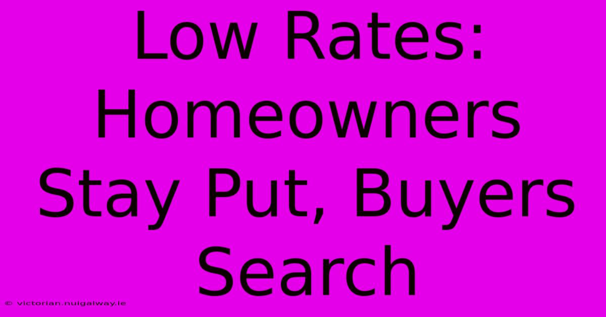 Low Rates: Homeowners Stay Put, Buyers Search