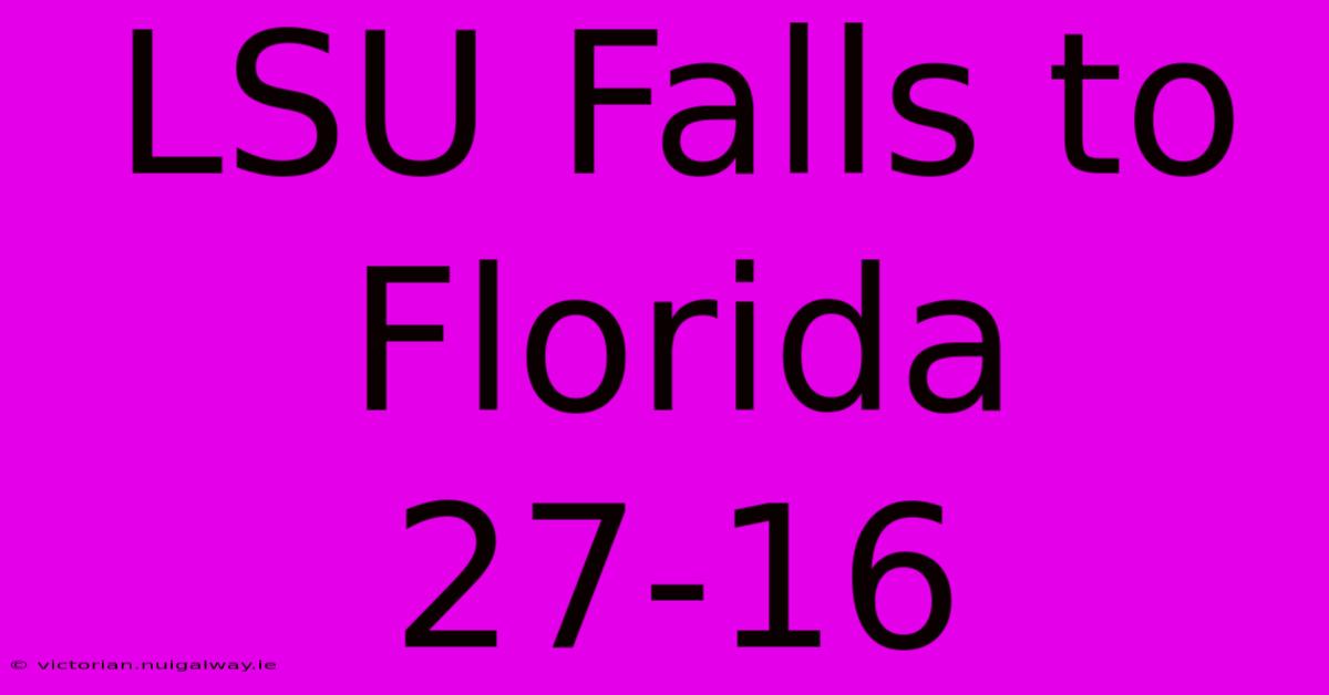 LSU Falls To Florida 27-16