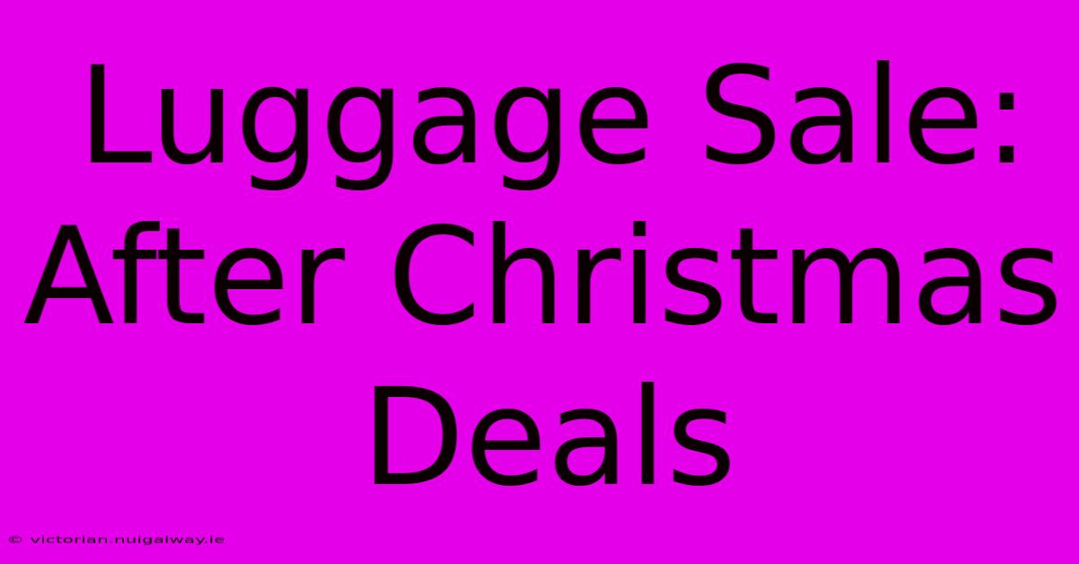 Luggage Sale: After Christmas Deals