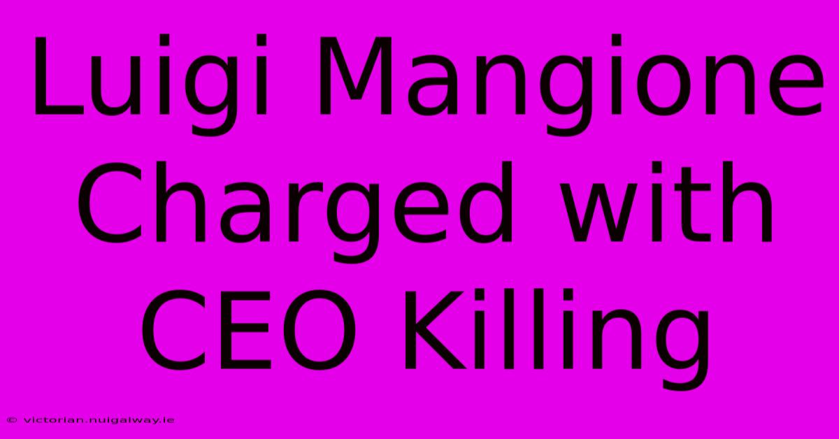 Luigi Mangione Charged With CEO Killing