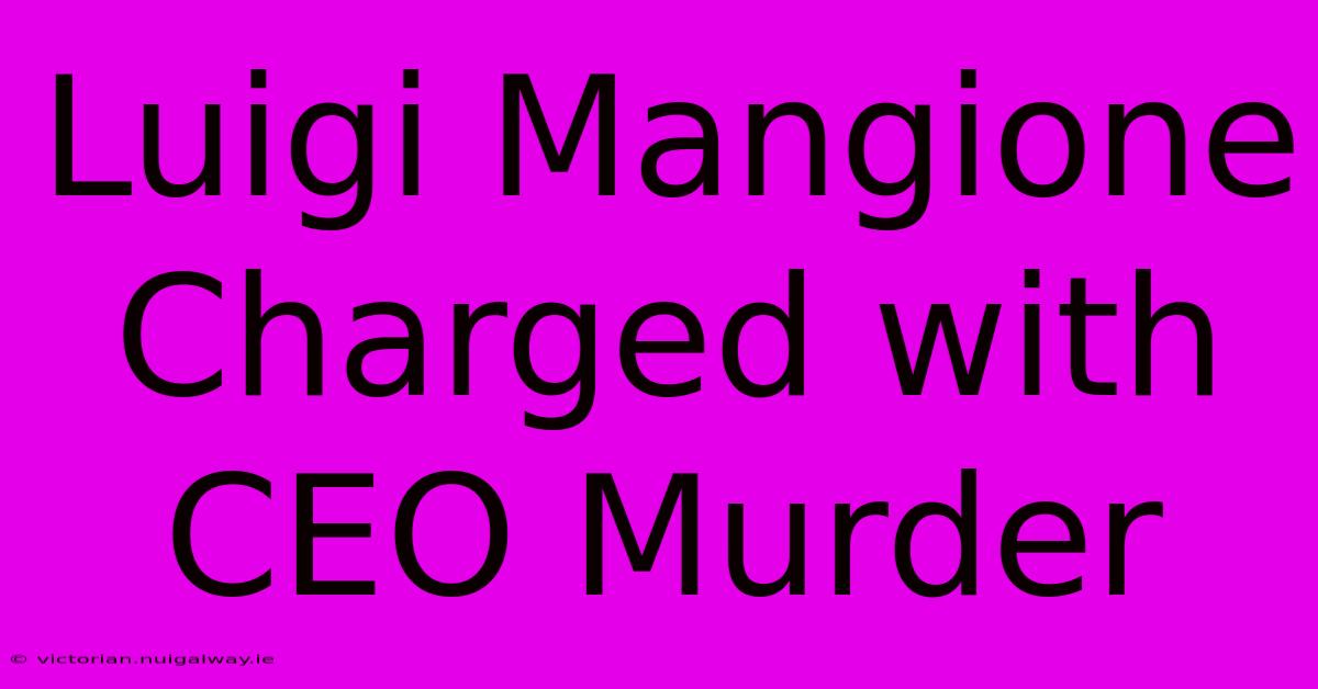 Luigi Mangione Charged With CEO Murder