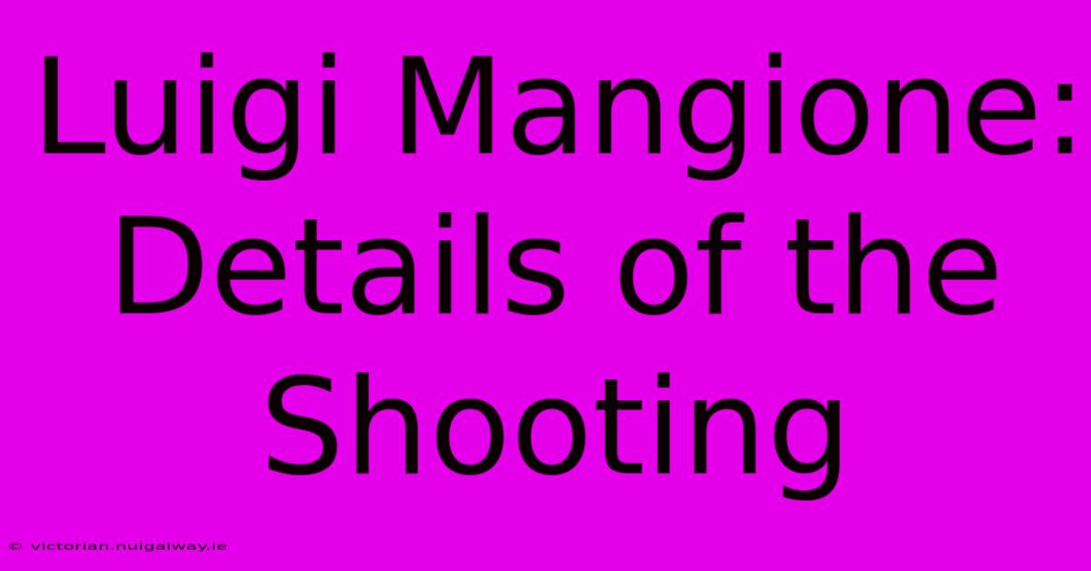 Luigi Mangione: Details Of The Shooting