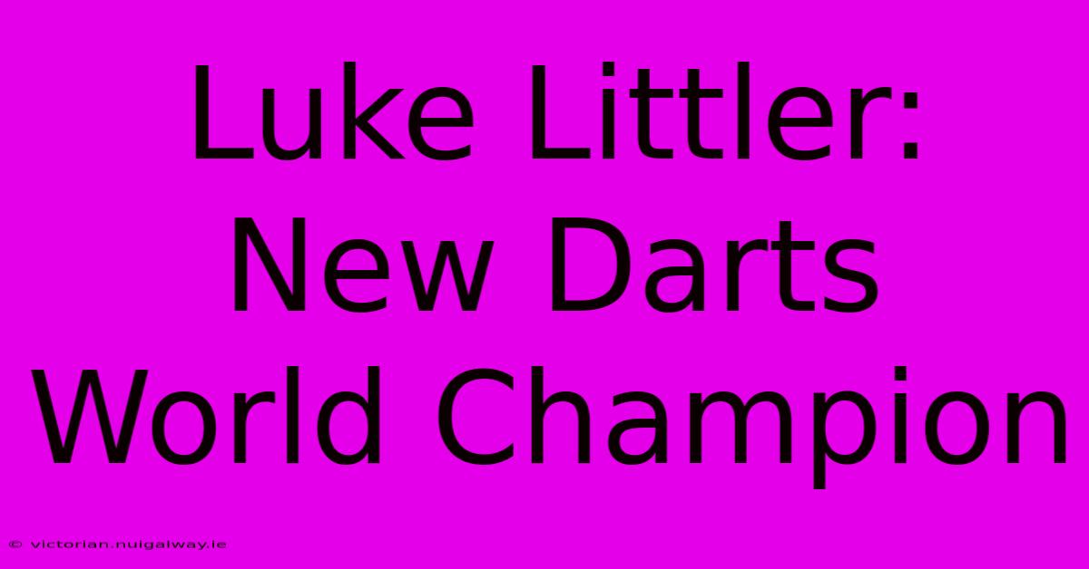 Luke Littler: New Darts World Champion