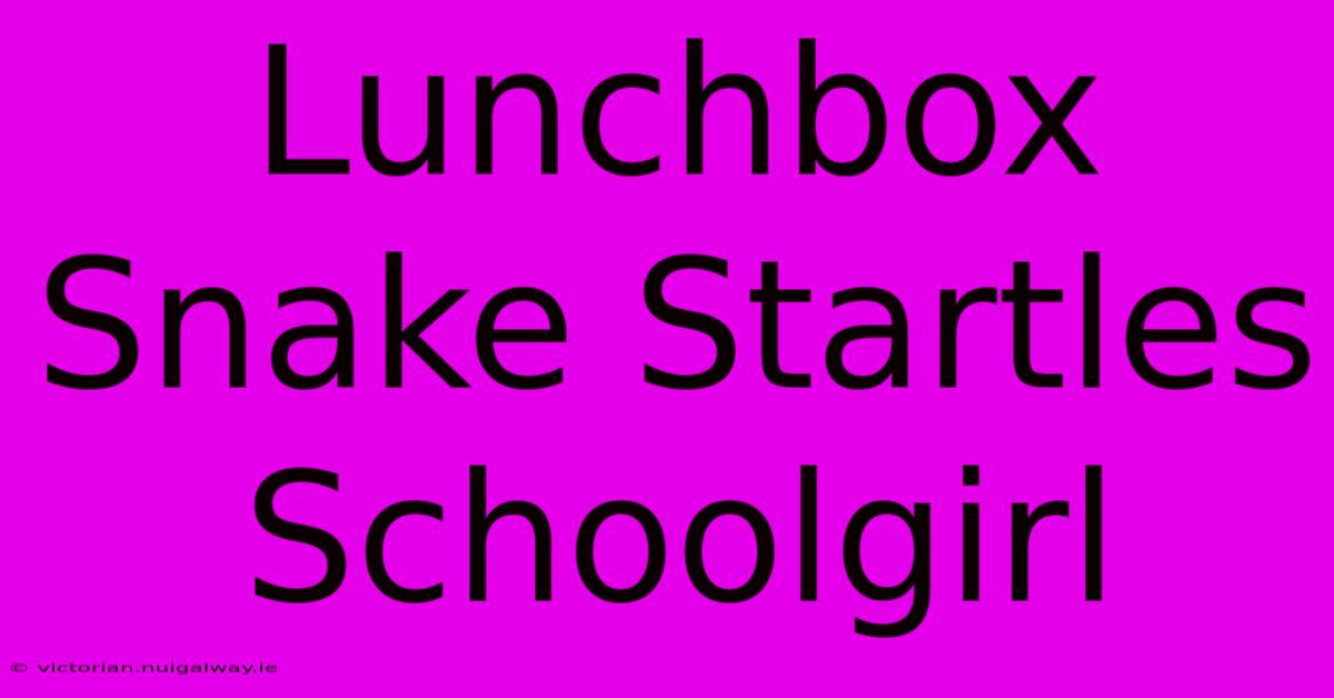 Lunchbox Snake Startles Schoolgirl 