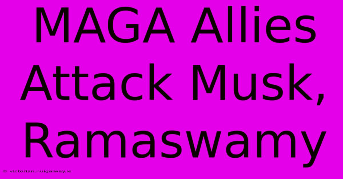 MAGA Allies Attack Musk, Ramaswamy