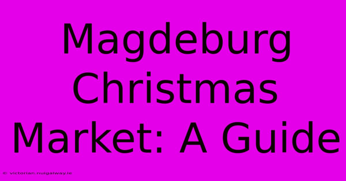 Magdeburg Christmas Market: A Guide