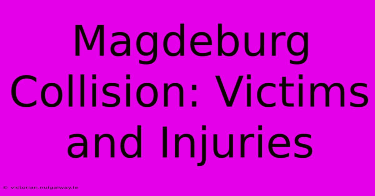 Magdeburg Collision: Victims And Injuries