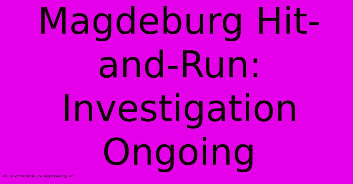 Magdeburg Hit-and-Run: Investigation Ongoing