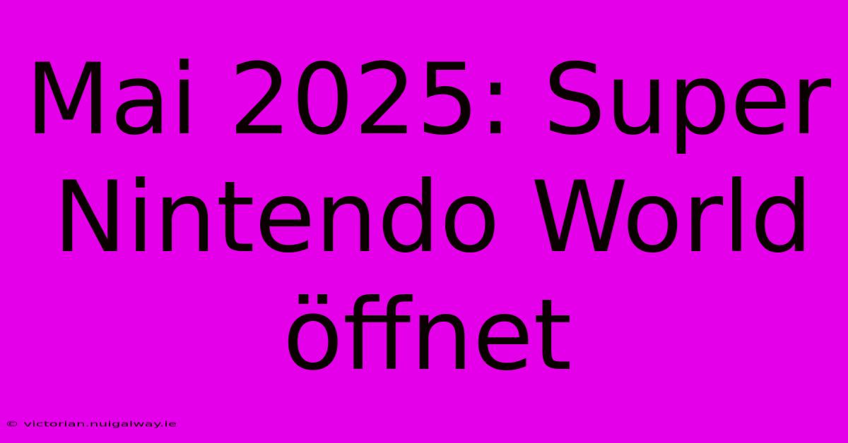 Mai 2025: Super Nintendo World Öffnet