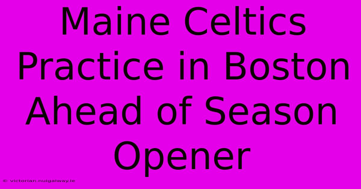 Maine Celtics Practice In Boston Ahead Of Season Opener