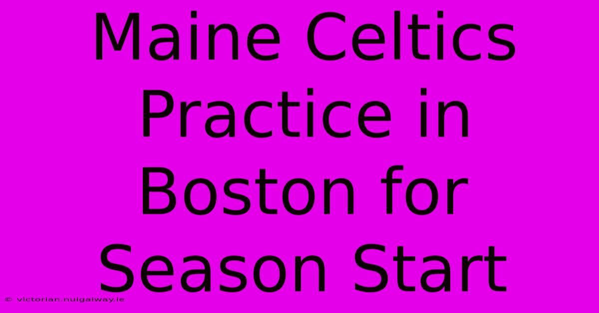 Maine Celtics Practice In Boston For Season Start 