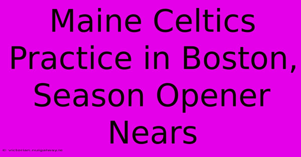 Maine Celtics Practice In Boston, Season Opener Nears