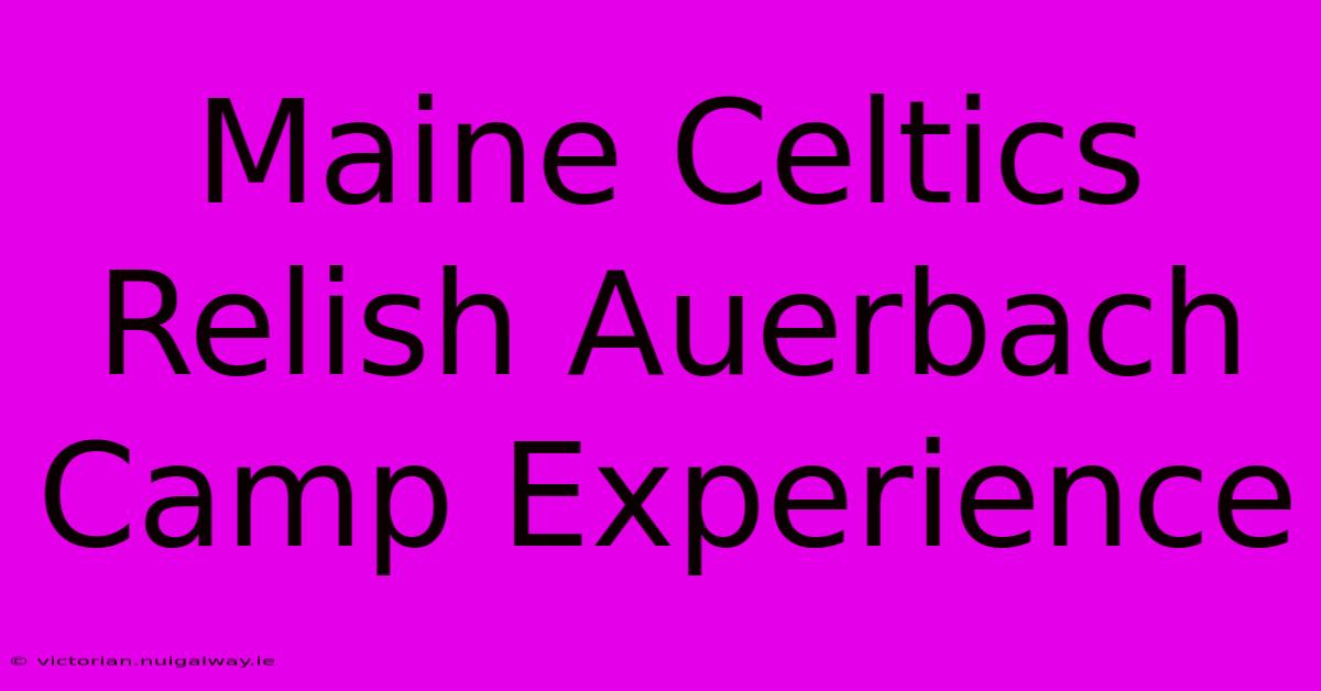 Maine Celtics Relish Auerbach Camp Experience 