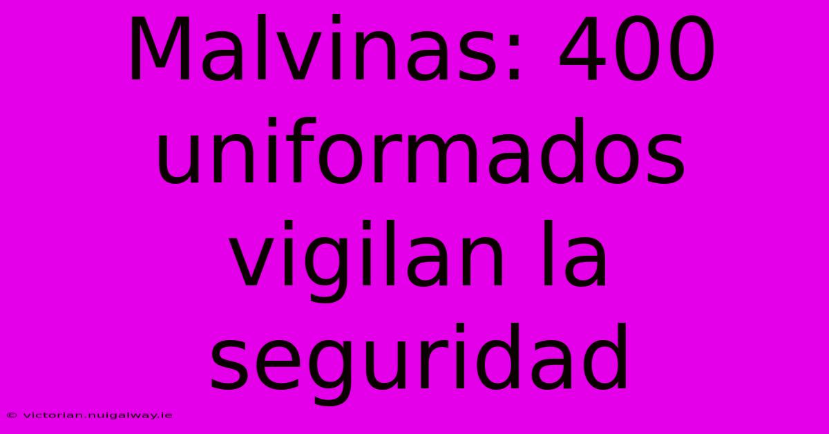 Malvinas: 400 Uniformados Vigilan La Seguridad 