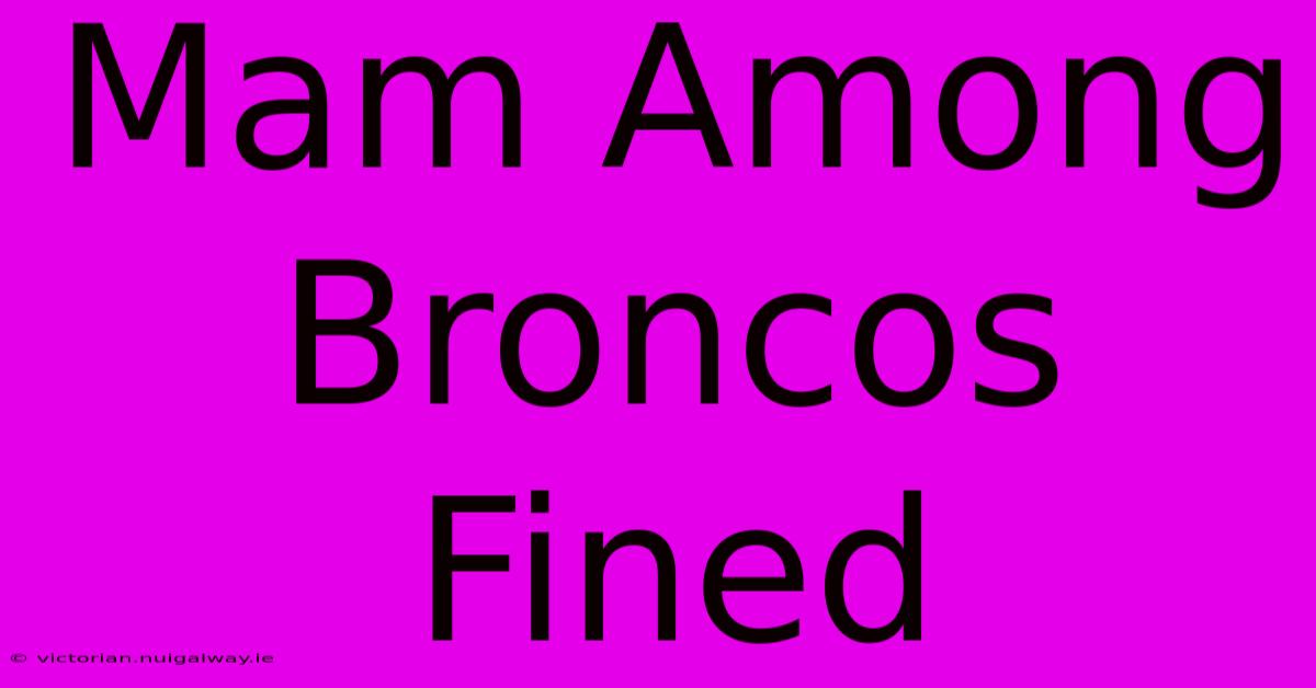 Mam Among Broncos Fined