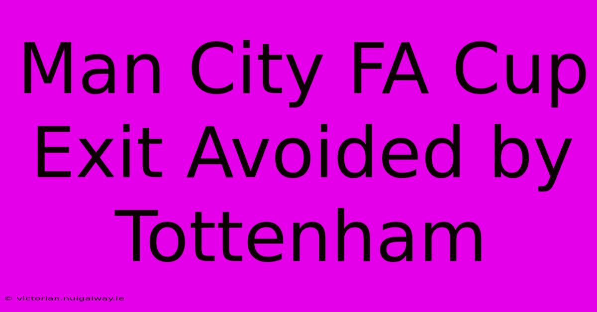 Man City FA Cup Exit Avoided By Tottenham