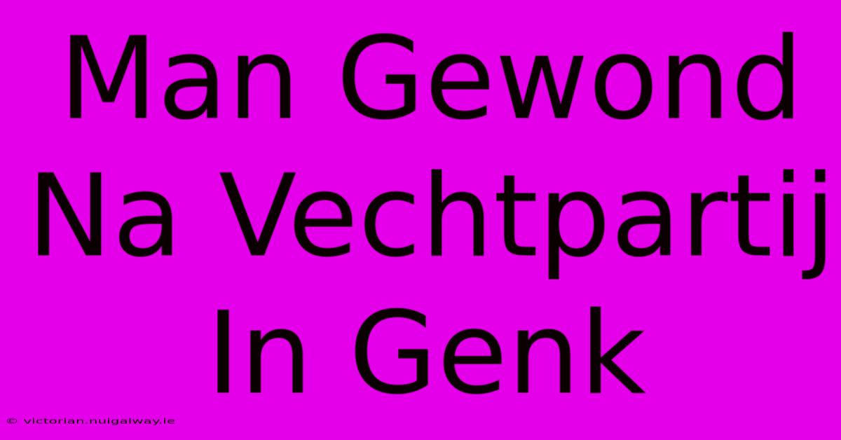 Man Gewond Na Vechtpartij In Genk