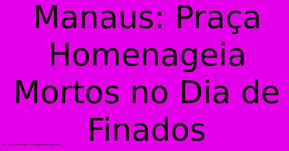 Manaus: Praça Homenageia Mortos No Dia De Finados