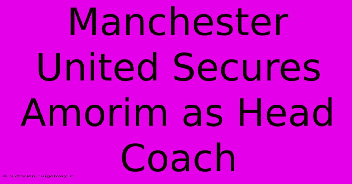 Manchester United Secures Amorim As Head Coach 