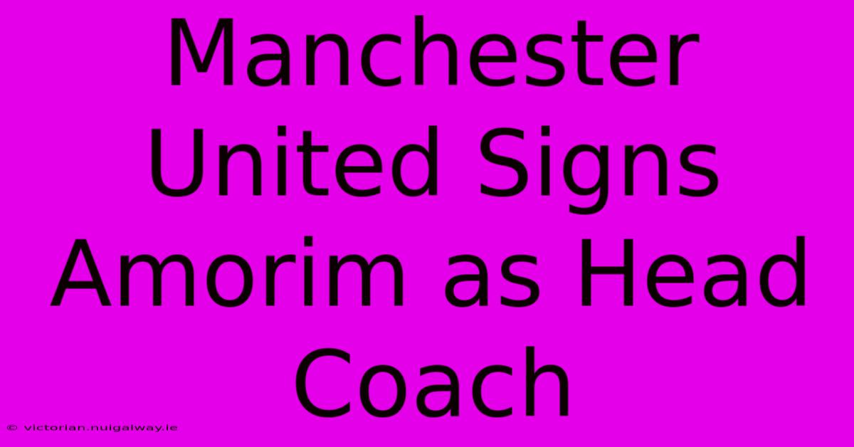 Manchester United Signs Amorim As Head Coach