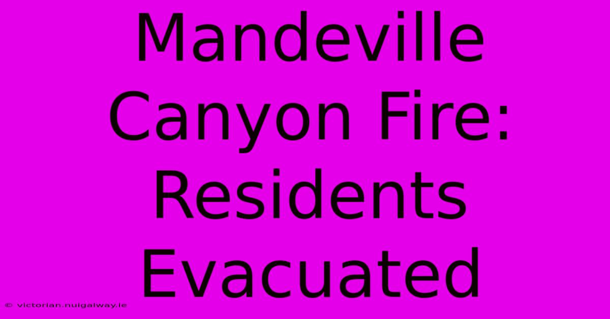 Mandeville Canyon Fire: Residents Evacuated