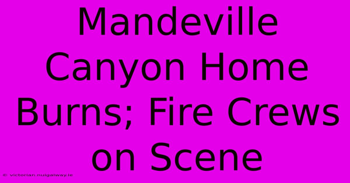 Mandeville Canyon Home Burns; Fire Crews On Scene