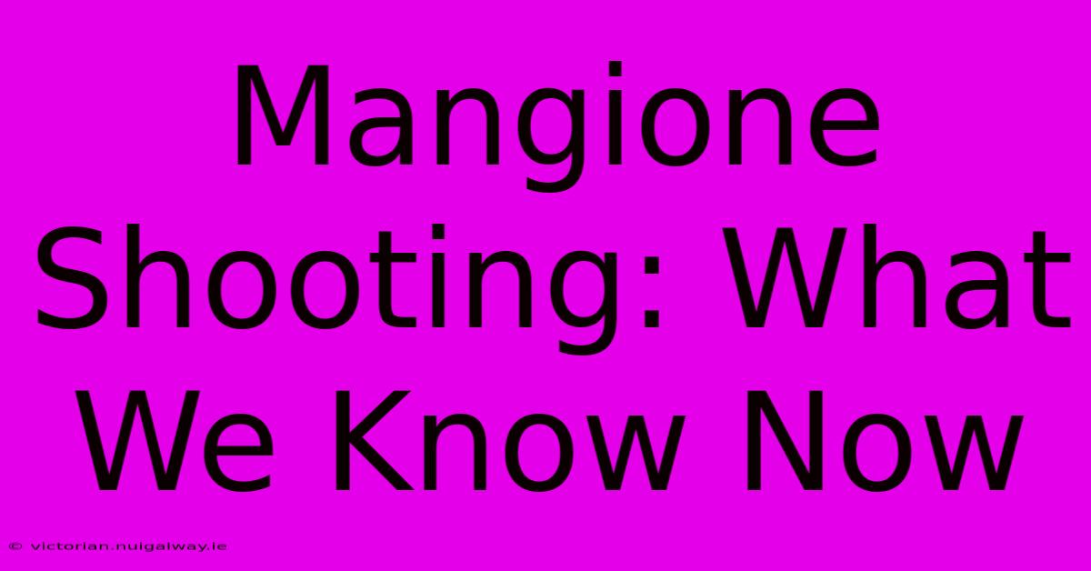 Mangione Shooting: What We Know Now