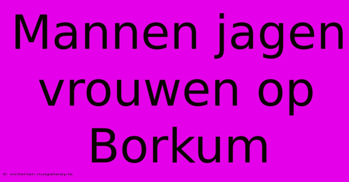 Mannen Jagen Vrouwen Op Borkum