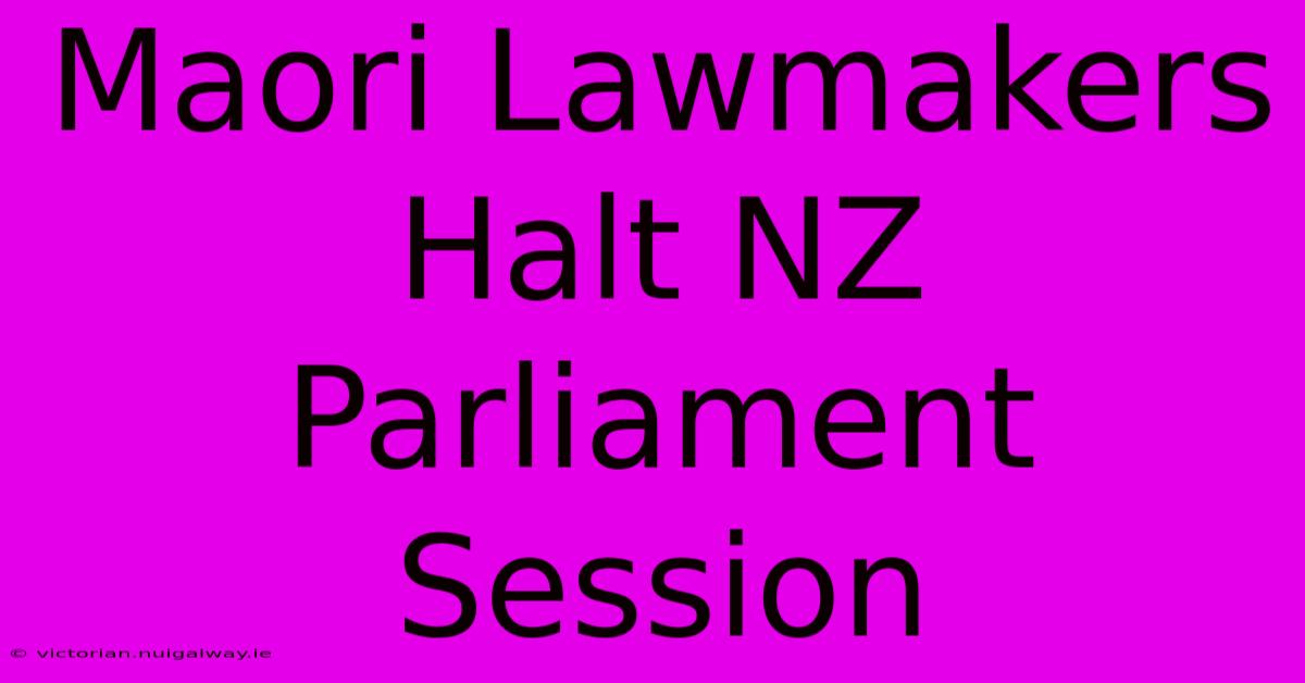 Maori Lawmakers Halt NZ Parliament Session 