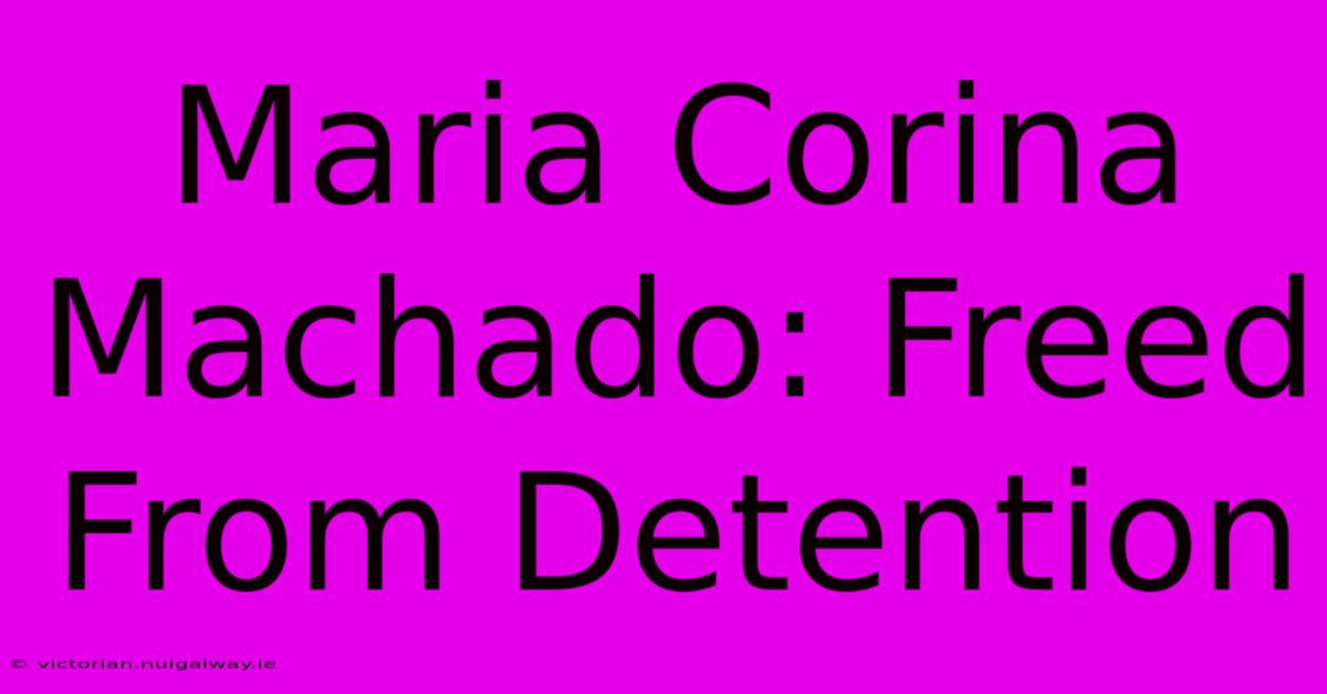 Maria Corina Machado: Freed From Detention