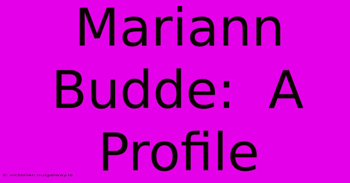 Mariann Budde:  A Profile