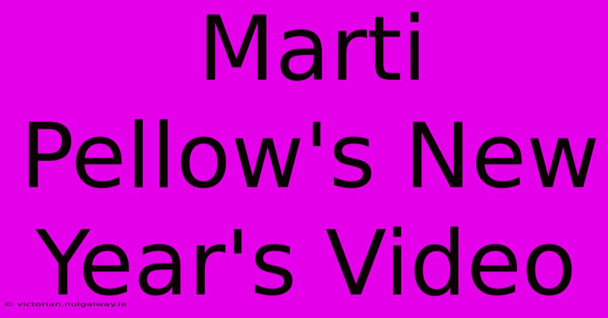 Marti Pellow's New Year's Video