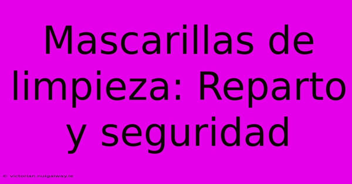 Mascarillas De Limpieza: Reparto Y Seguridad