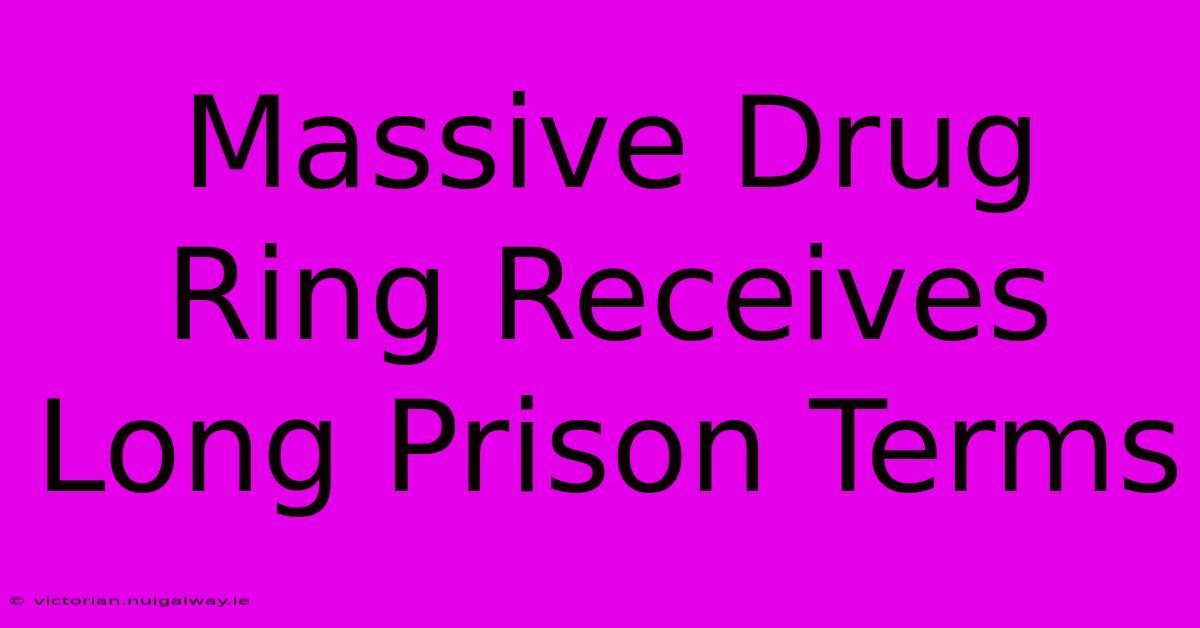 Massive Drug Ring Receives Long Prison Terms