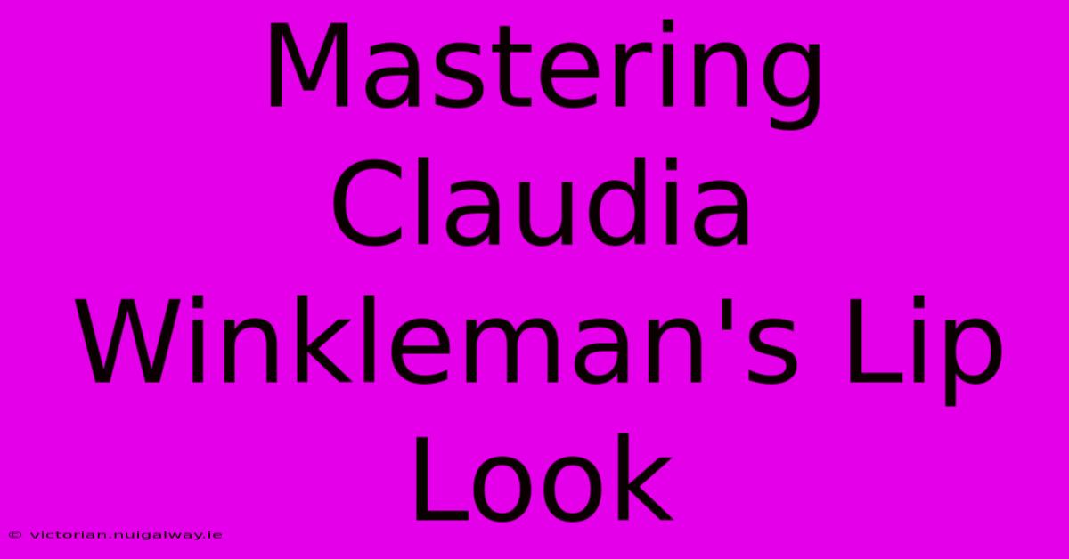 Mastering Claudia Winkleman's Lip Look