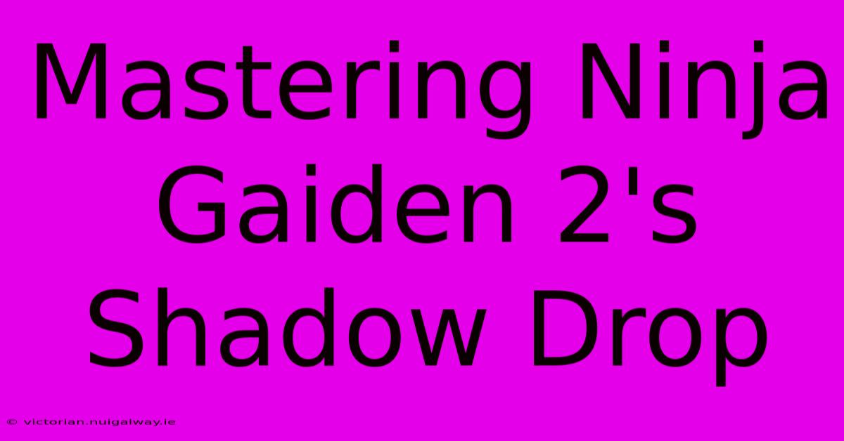 Mastering Ninja Gaiden 2's Shadow Drop