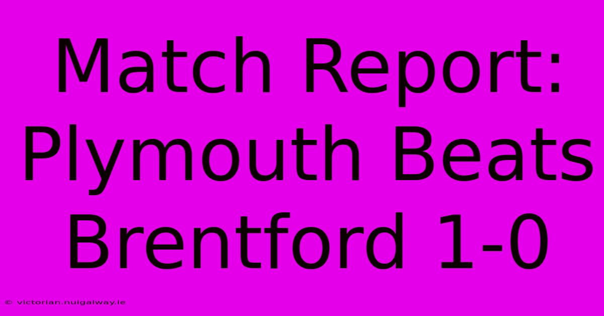 Match Report: Plymouth Beats Brentford 1-0