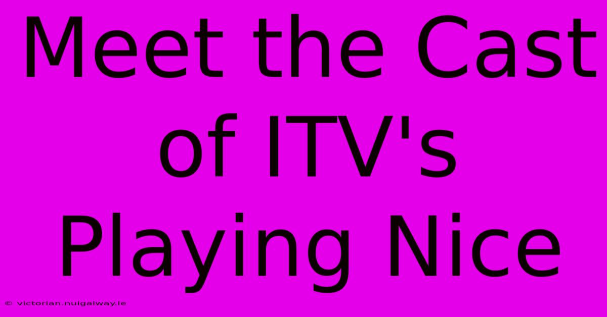 Meet The Cast Of ITV's Playing Nice